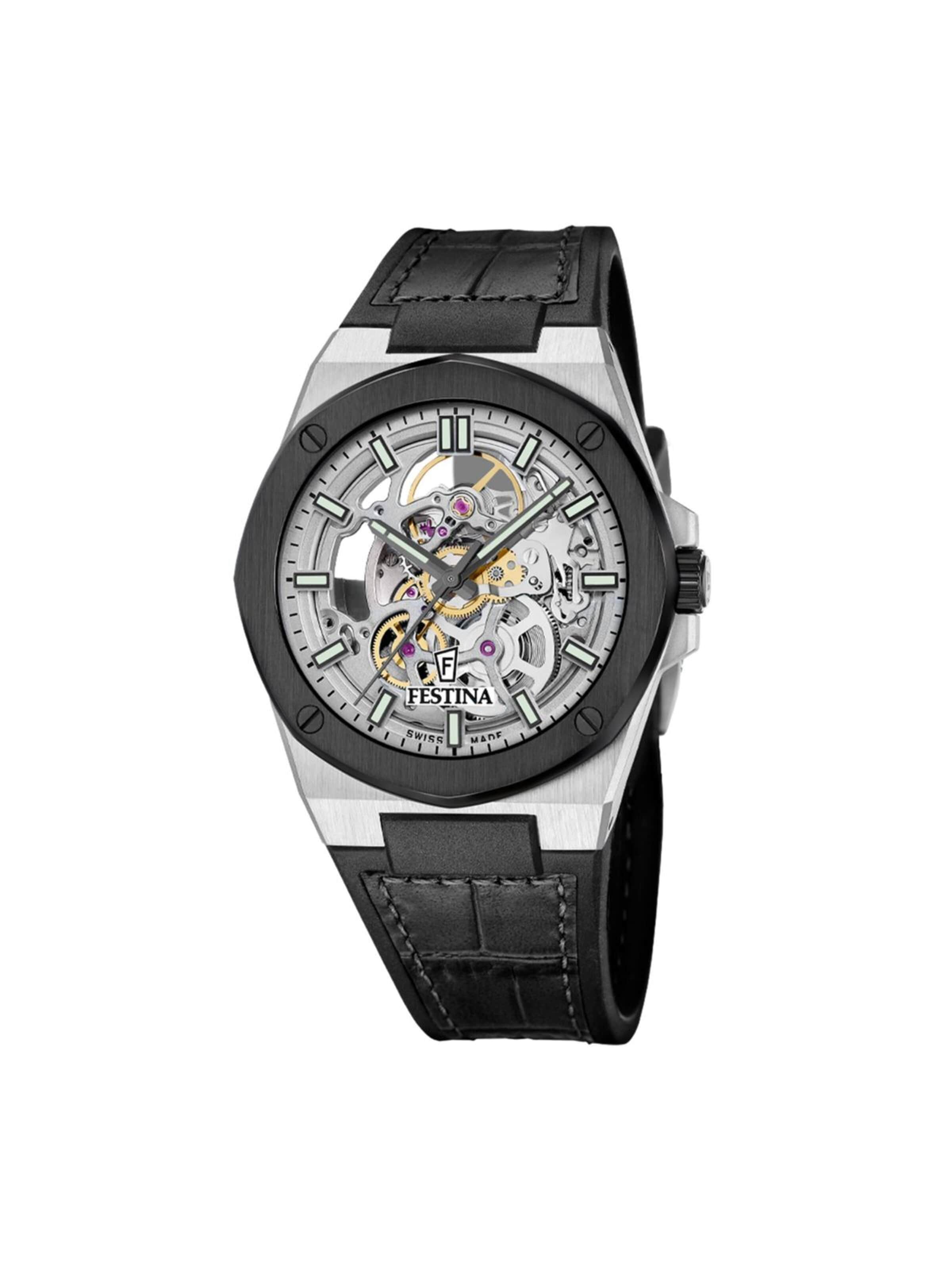 FESTINA Analoog horloge 'Automatic watch Automatic Swiss Made' in Zilver: voorkant