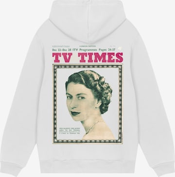 F4NT4STIC Sweatshirt 'TV Times Queen Elizabeth II 1957 Cover' in White: front