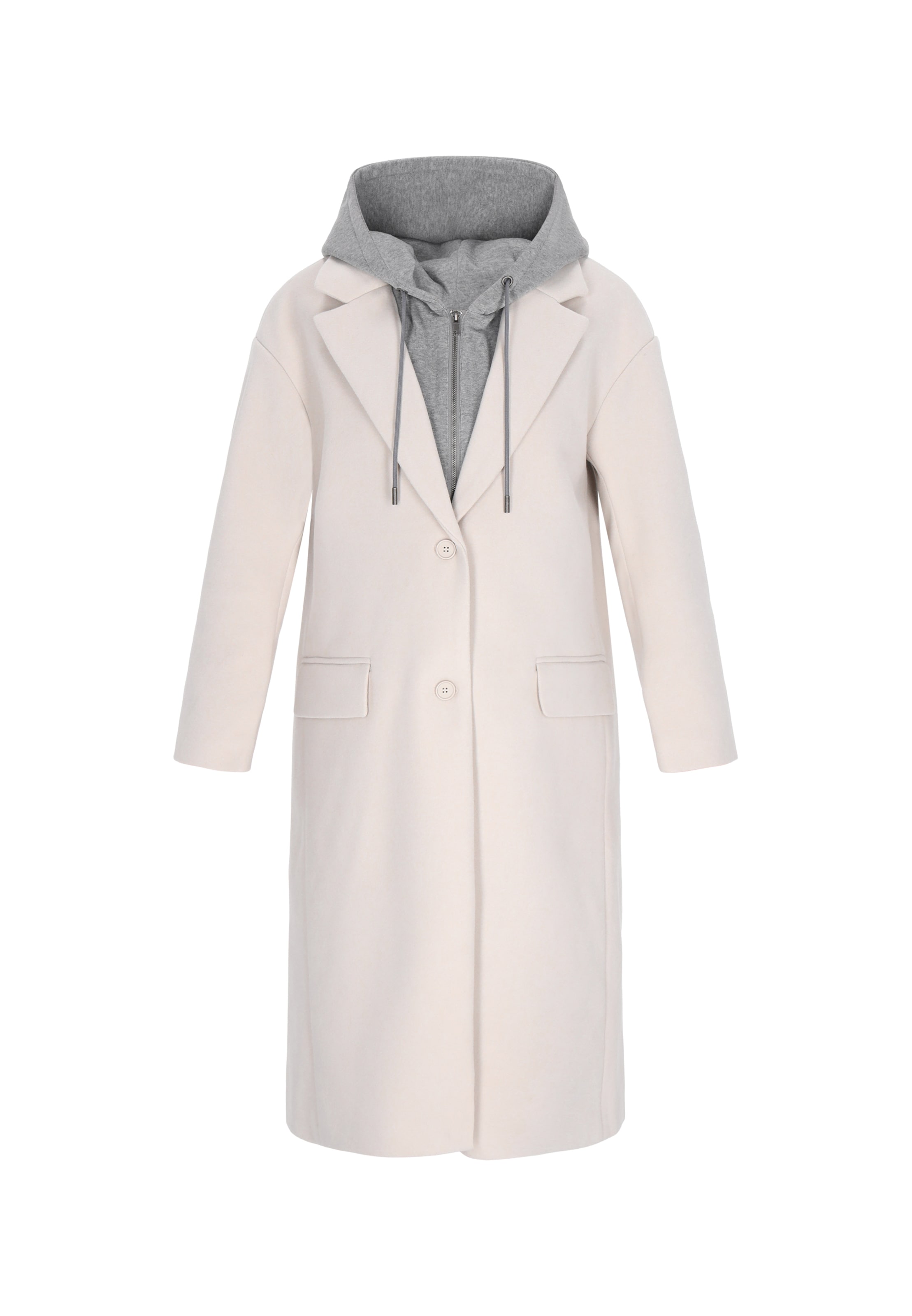 myMo ROCKS Ανοιξιάτικο και φθινοπωρινό παλτό 'Rocks' σε λευκό: μπροστά