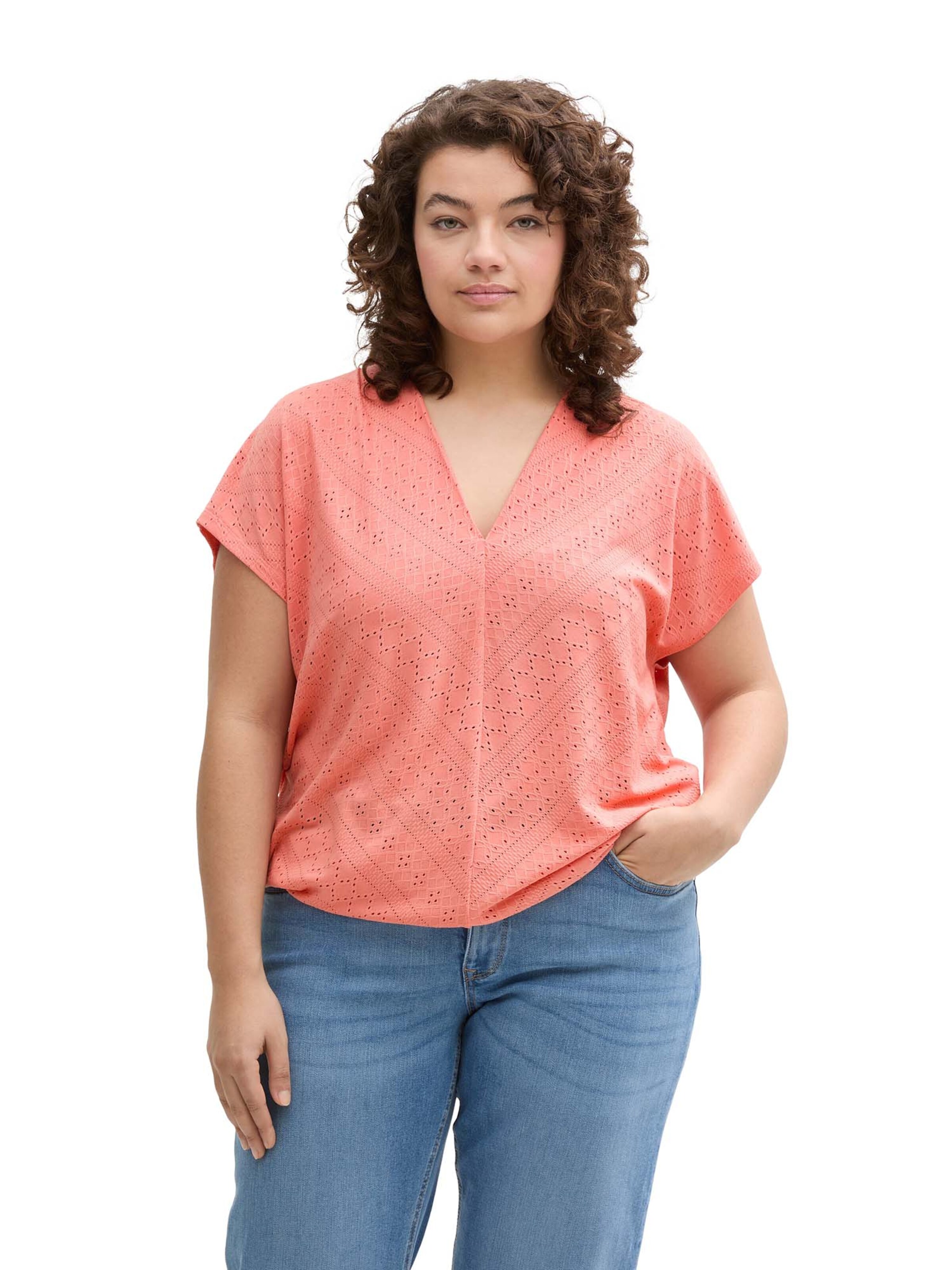 Camicia da donna di Tom Tailor Women + in rosa: frontale