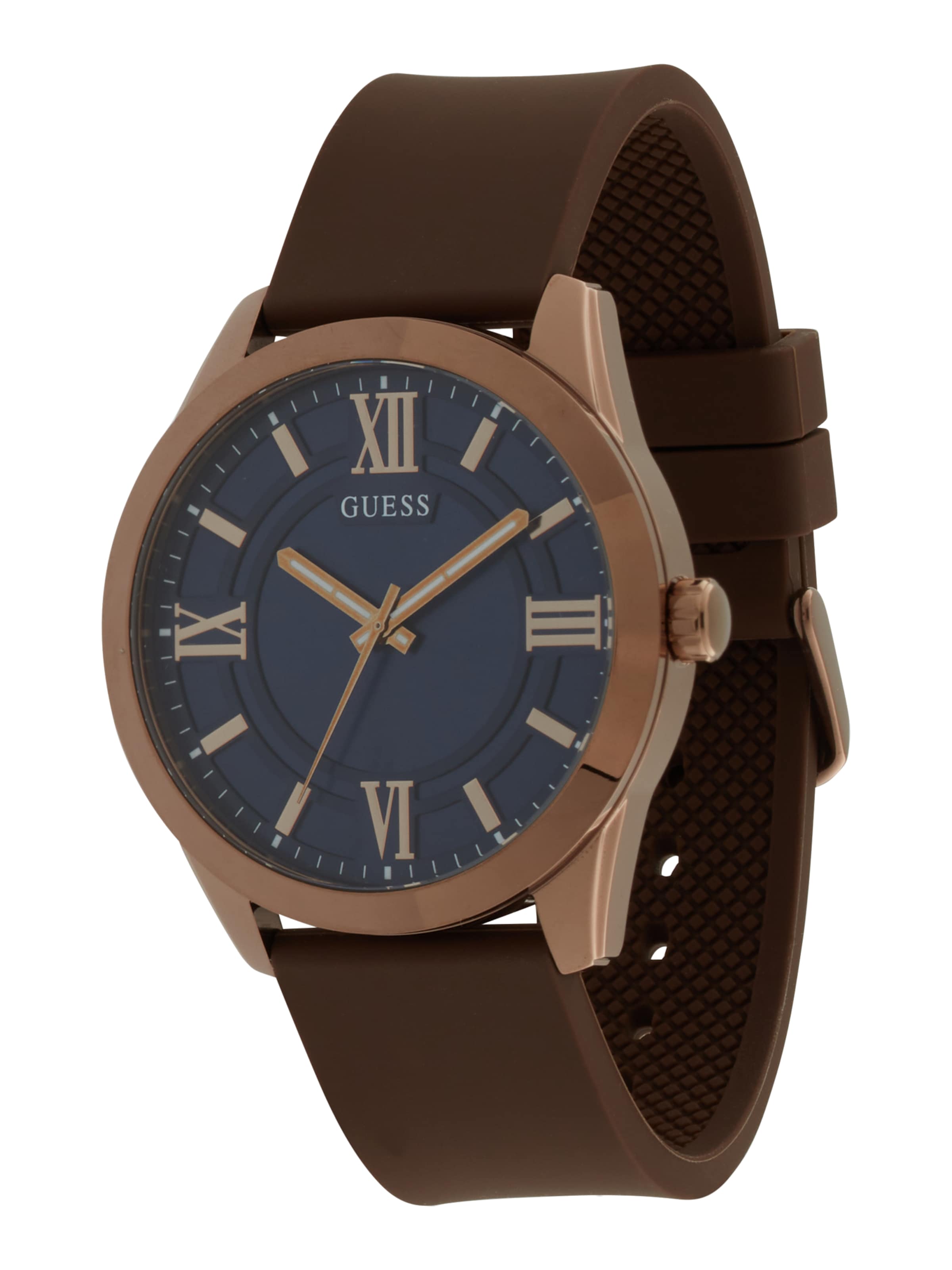 GUESS Аналоговые часы 'ELLIOT' в Коричневый: спереди