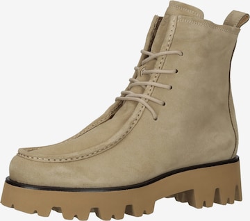 Paul Green Lace-Up Ankle Boots in Beige: front