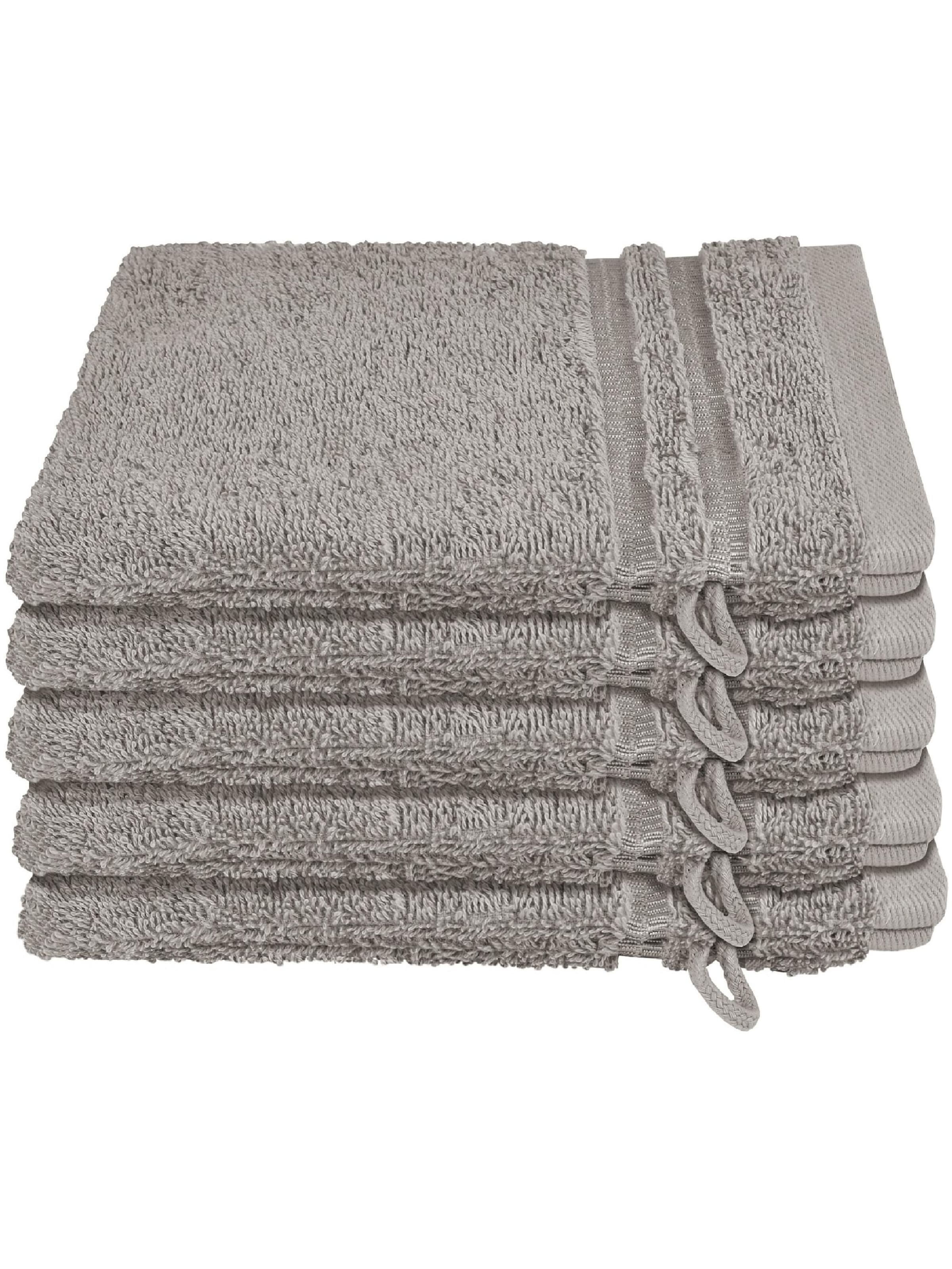 SCHIESSER Handtuch 'Waschhandschuhset Milano - 5-teilig'‌‌‌‌‌‌‌‌‌ in Grau: Vorderseite