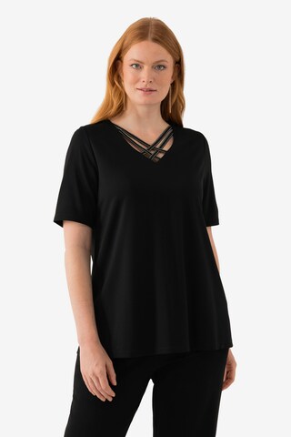 T-shirt Ulla Popken en noir : devant