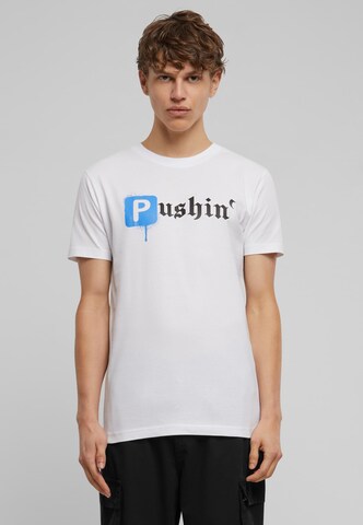 MT Men Shirt 'Pushin' in Wit: voorkant