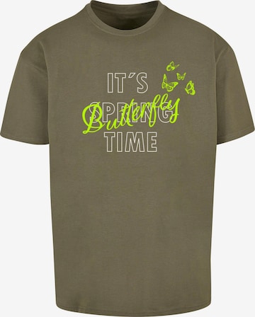 Merchcode Shirt 'Its Spring Time' in Green: front
