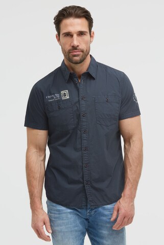CAMP DAVID Regular fit Button Up Shirt in Blue: front