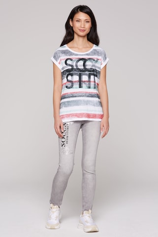 Soccx Shirt mit Logo- und Streifenprint in Mischfarben