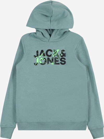 Jack & Jones Junior Sweatshirt 'COMMERCIAL' in Cyan blue / Light green / Black, Item view