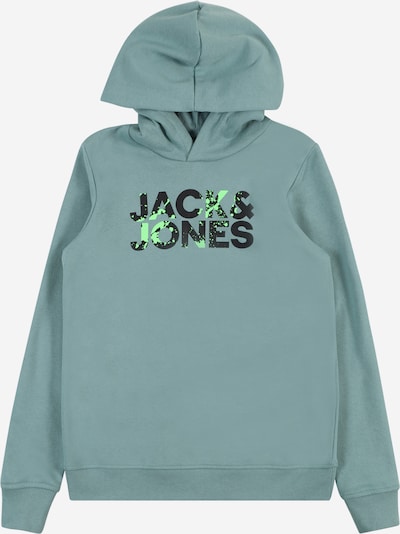 Jack & Jones Junior Sweatshirt 'COMMERCIAL' in cyanblau / hellgrün / schwarz, Produktansicht