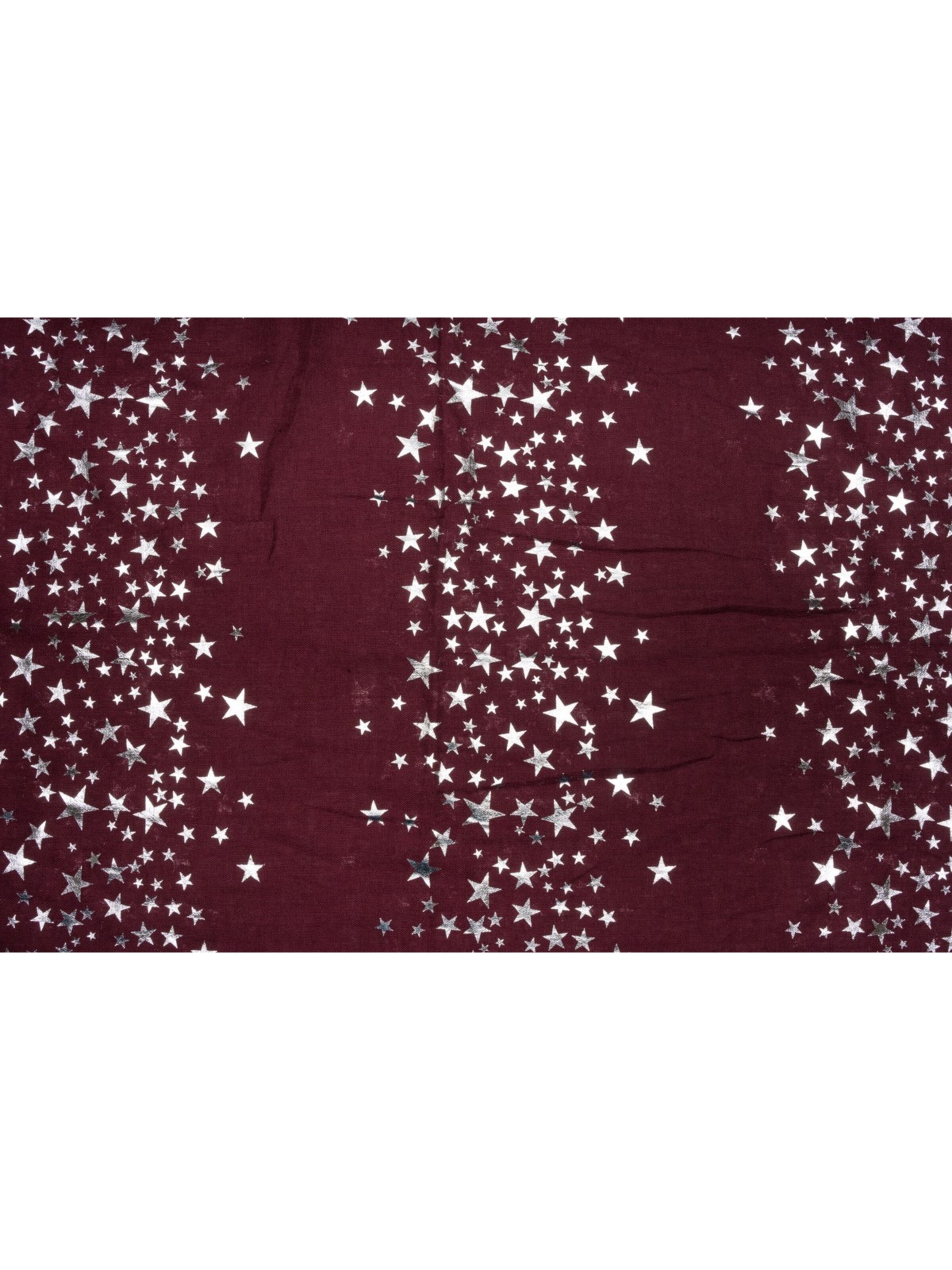 styleBREAKER Loop scarf 'Loop Schal mit Metallic Sterne Print' in Red