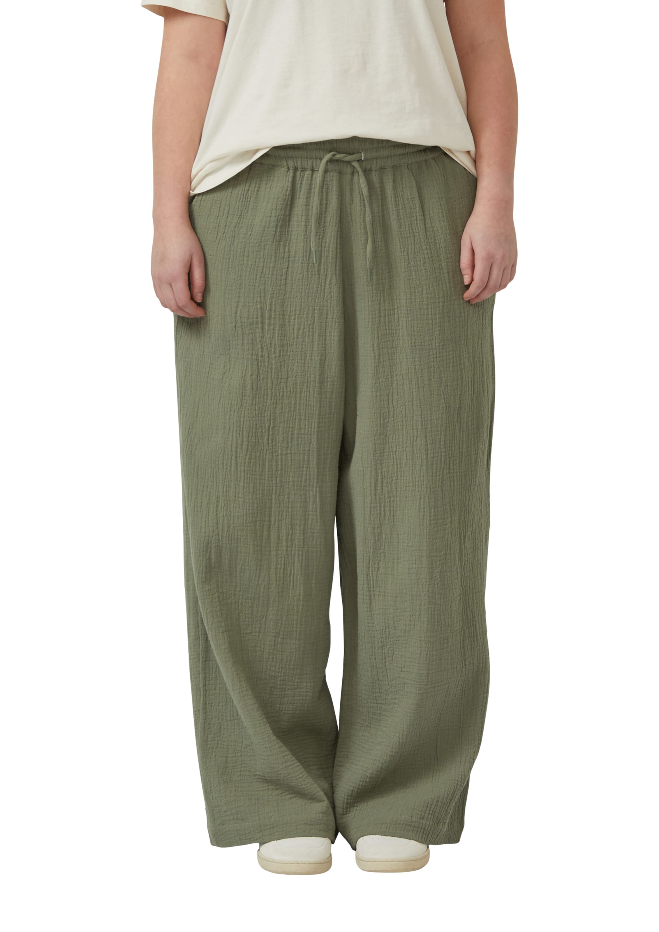 Wide Leg Pantalon QS en vert