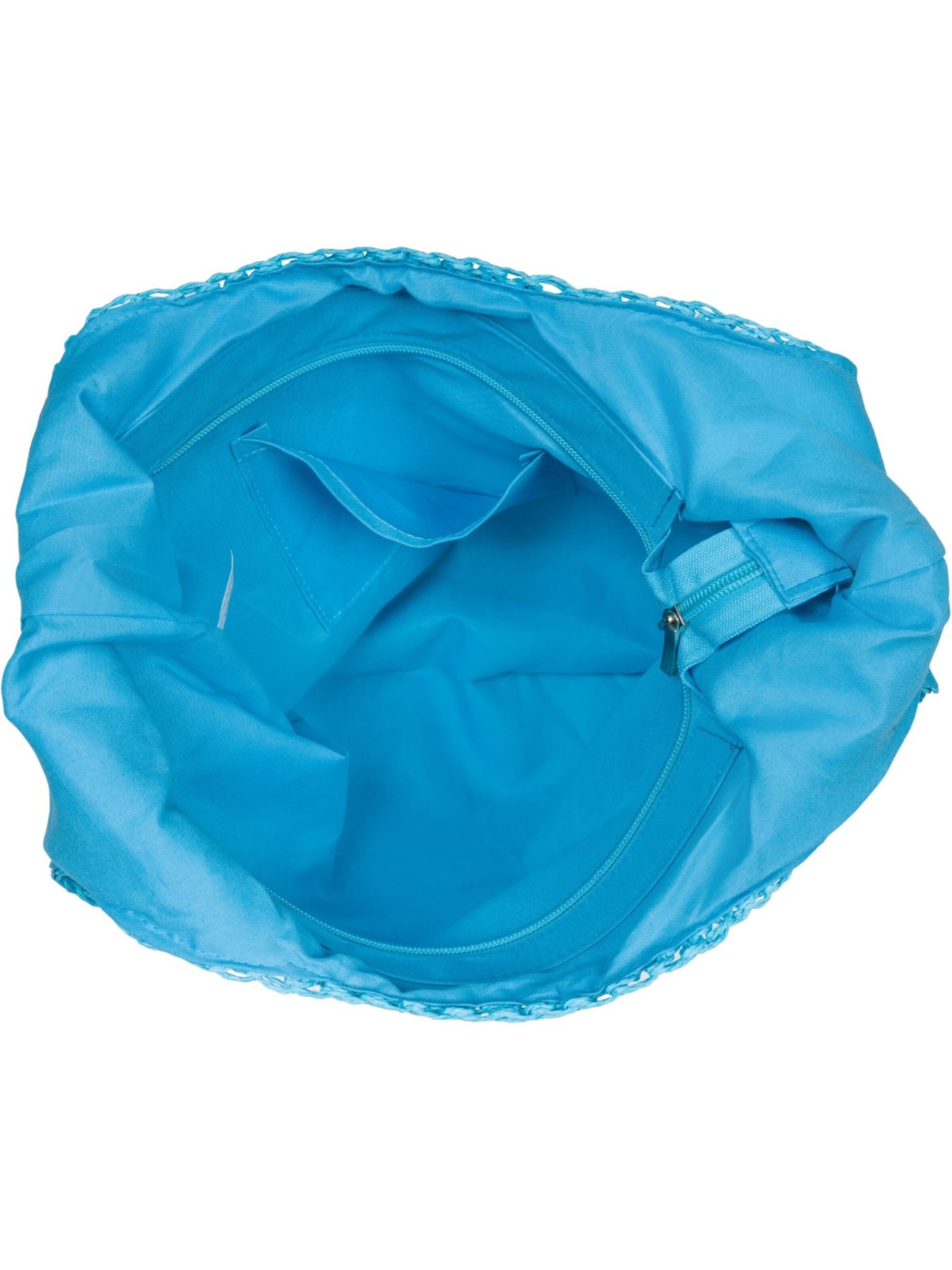 styleBREAKER Schultertasche 'Papierstroh Beuteltasche'‌‌‌ in Blau