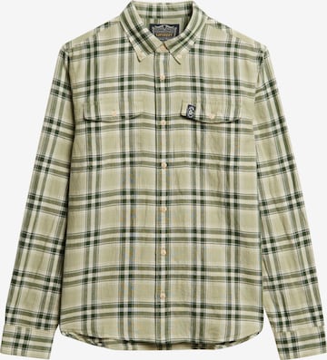 Superdry Regular fit Overhemd 'The Merchant Store' in Groen: voorkant