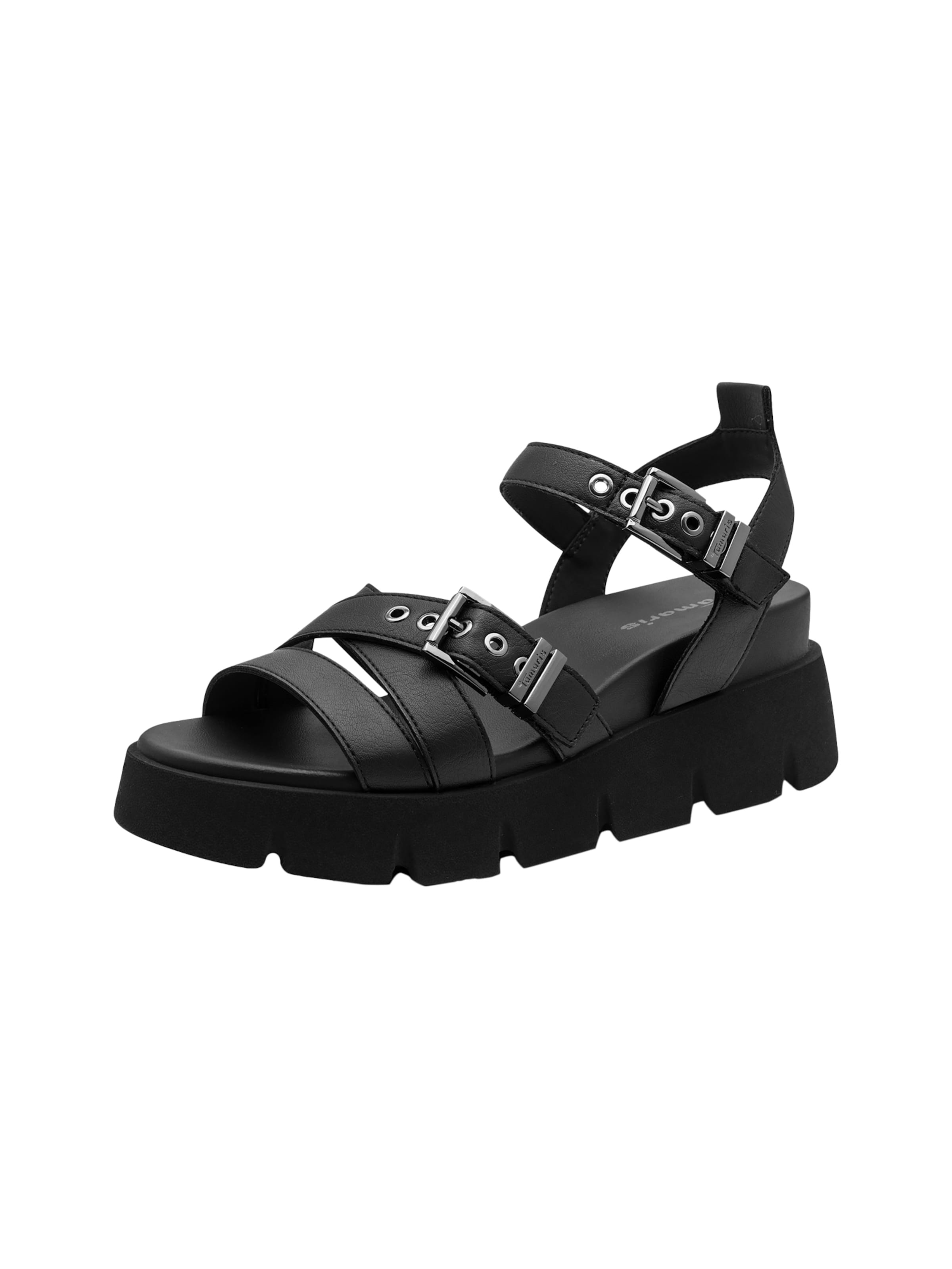 Tamaris Sandaal 'Riemchensandalen' in Zwart: voorkant