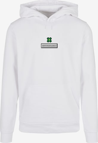 F4NT4STIC Sweatshirt 'Silvester Happy New Year Pixel Kleeblatt' in Wit: voorkant