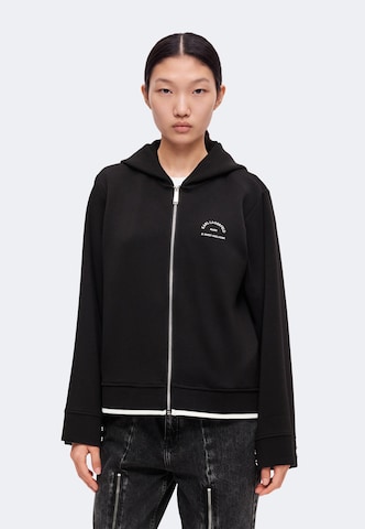 Karl Lagerfeld - Sudadera con cremallera en negro: frente