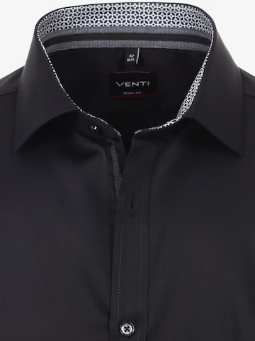 VENTI Slim fit Business Shirt in Black