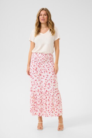 Cream Skirt 'Tiah' in Red