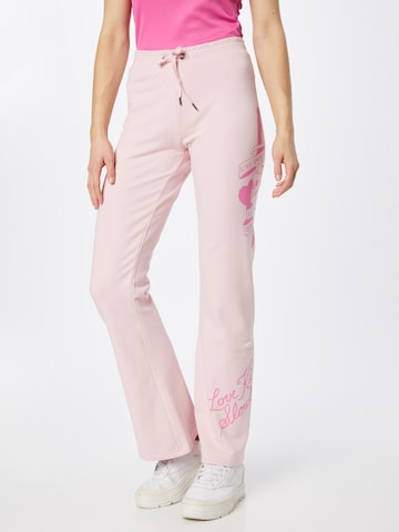 Ed Hardy Boot cut Trousers in Pink: front