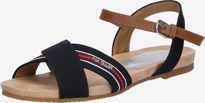 TOM TAILOR Remienkové sandále - námornícka modrá / svetlohnedá / červená / biela, Produkt
