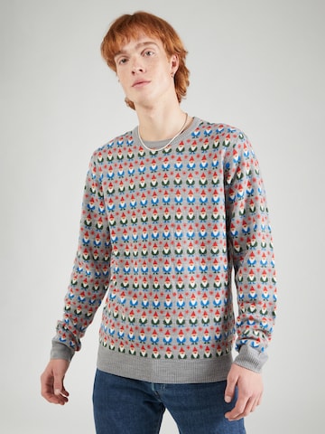 BLEND Пуловер в сиво: отпред