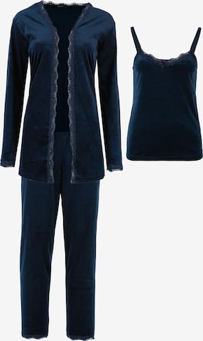 LELA Pyjama in Blauw: voorkant