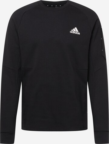 ADIDAS PERFORMANCE Αθλητική μπλούζα φούτερ σε μαύρο: μπροστά