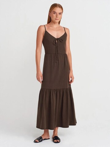 Dilvin Dress in Brown: front