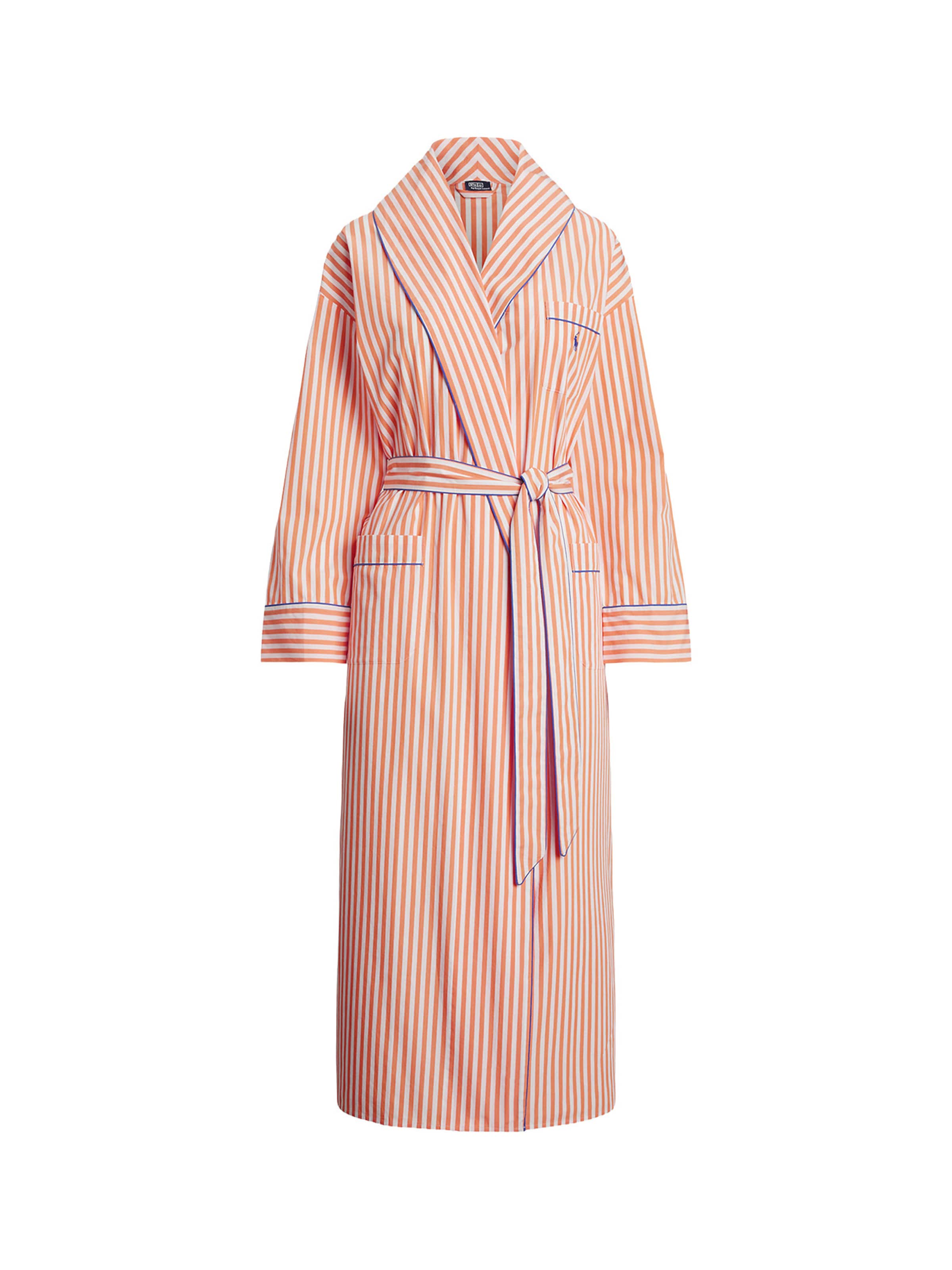 Polo Ralph Lauren Badjas kort ' Shirting Stripes ' in Oranje: voorkant