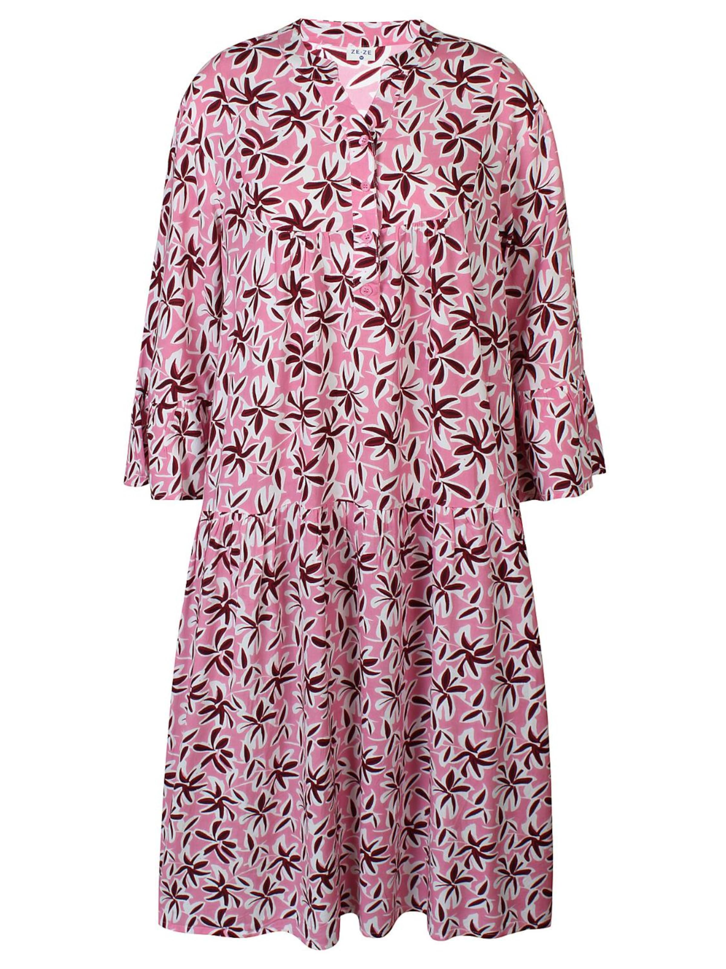 ze-ze Jurk 'Relly 024' in Roze: voorkant