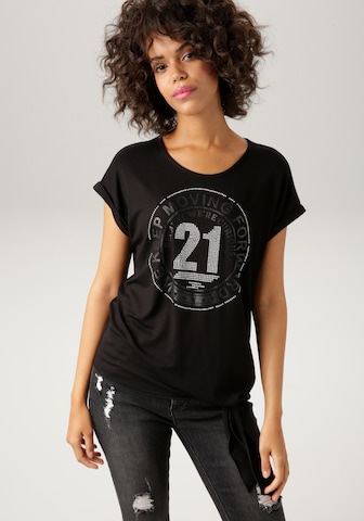 Aniston CASUAL T-Shirt in Schwarz: predná strana
