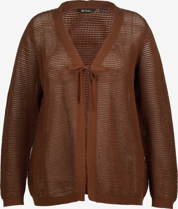 Ulla Popken Knit Cardigan in Brown: front