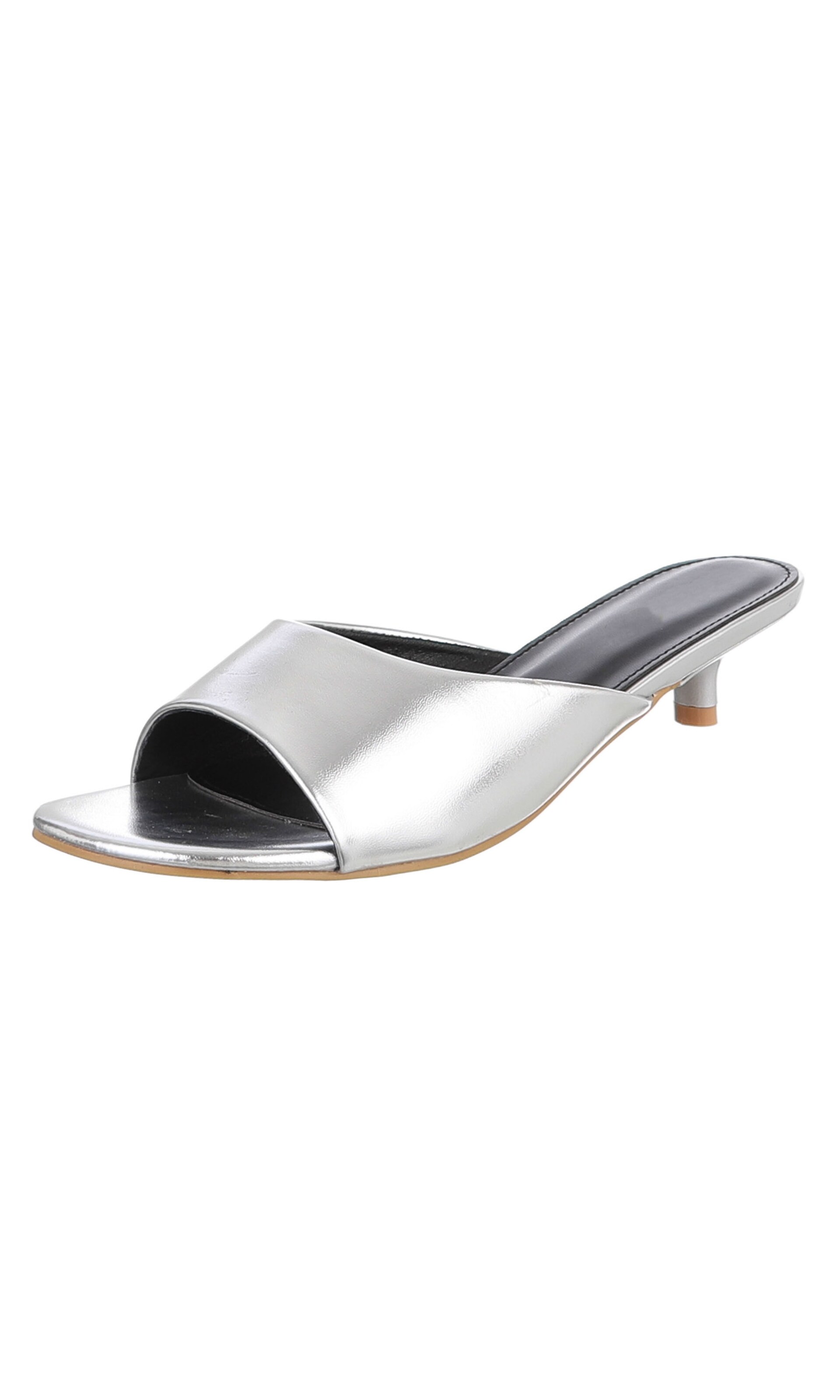 Ital-Design Mules in Silver: front