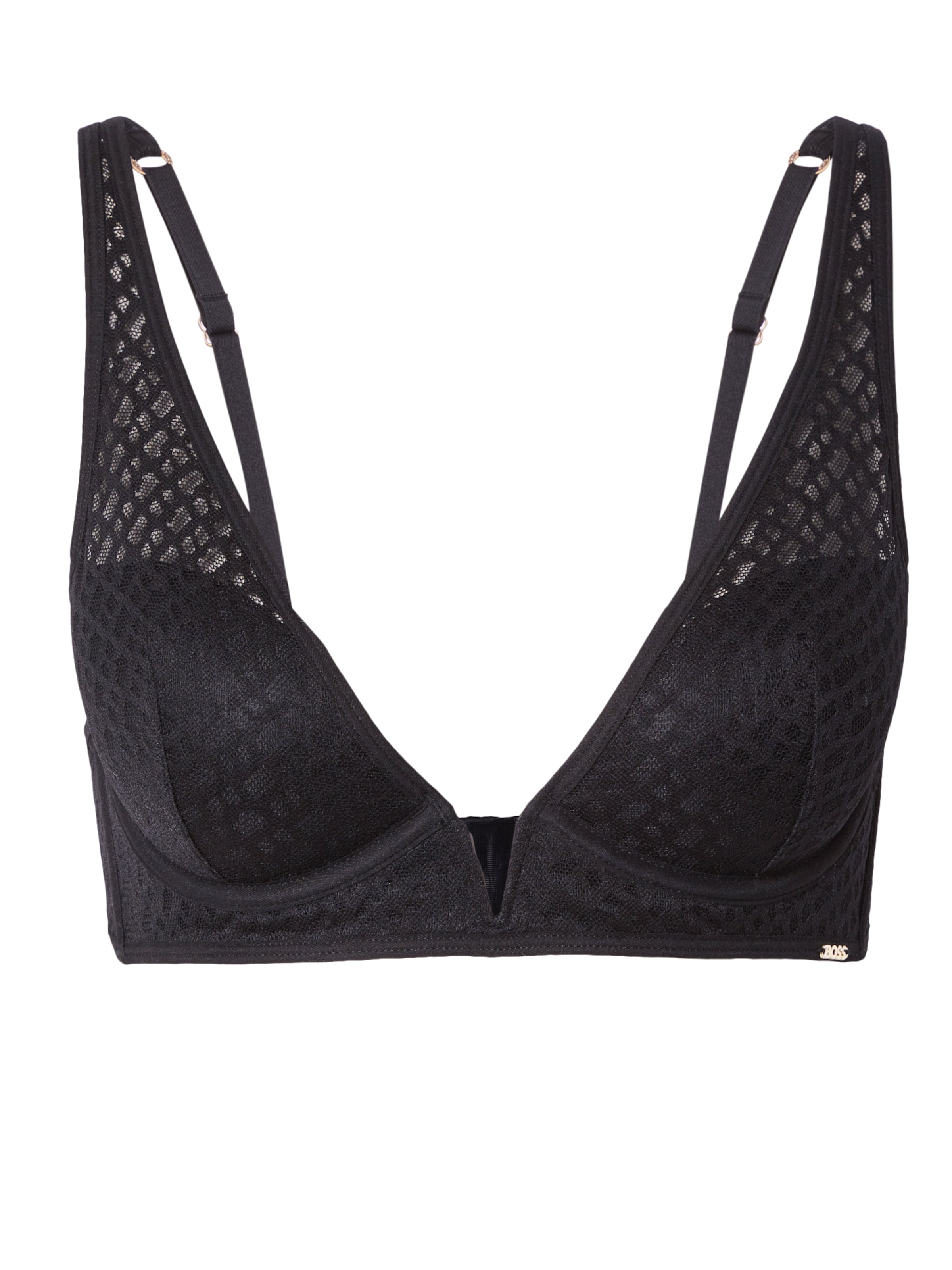 BOSS Trojuholníky Podprsenka - Čierna: predná strana
