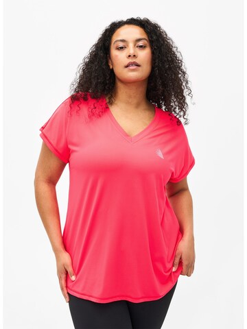 T-shirt fonctionnel 'Abasic' Active by Zizzi en rose : devant