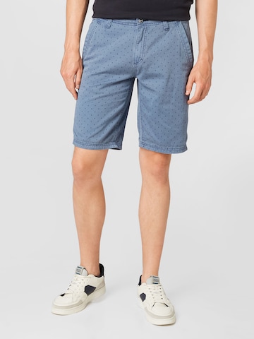 CAMP DAVID Regular Chino Pants in Blue: front