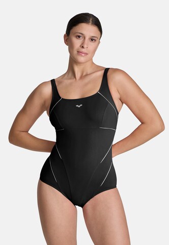 ARENA Bralette Shaping Swimsuit 'BODYLIFT JEWEL LOW C CUP' in Black: front