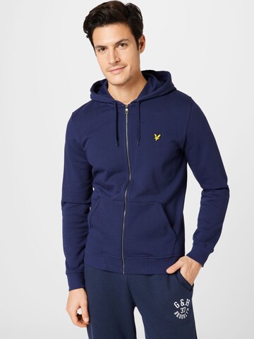 Lyle & Scott Zip-Up Hoodie in Blue: front