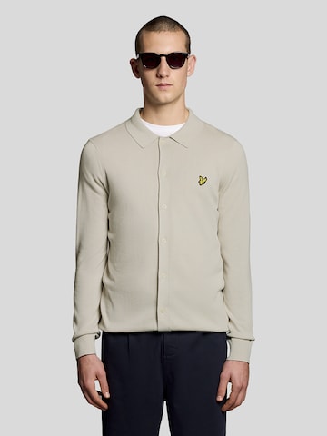 Lyle & Scott Gebreid vest in Beige: voorkant