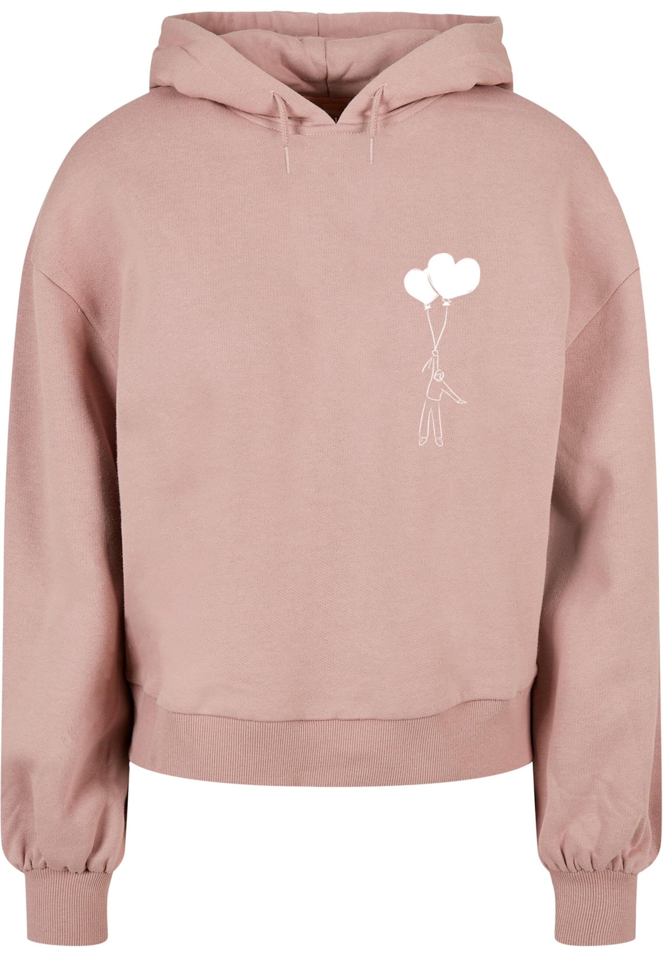Merchcode Sweatshirt 'Love In The Air' in Roze: voorkant