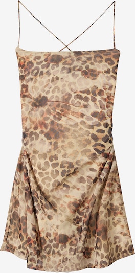 Bershka Haljina u bež / smeđa / tamno smeđa, Pregled proizvoda