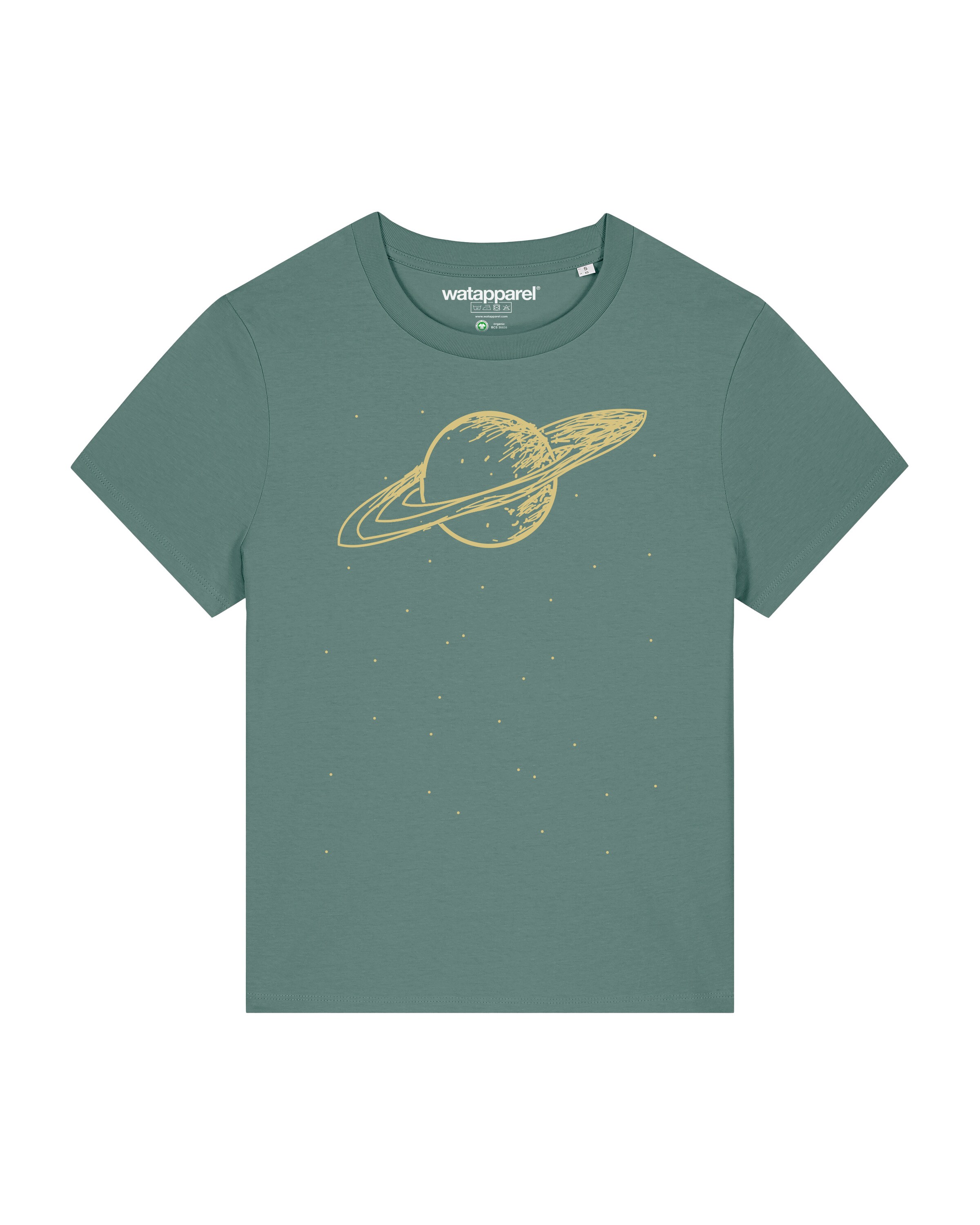 Watapparel Shirt ' Saturn ' in Groen: voorkant