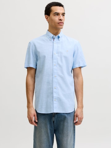 JACK & JONES Comfort fit Button Up Shirt in Blue: front