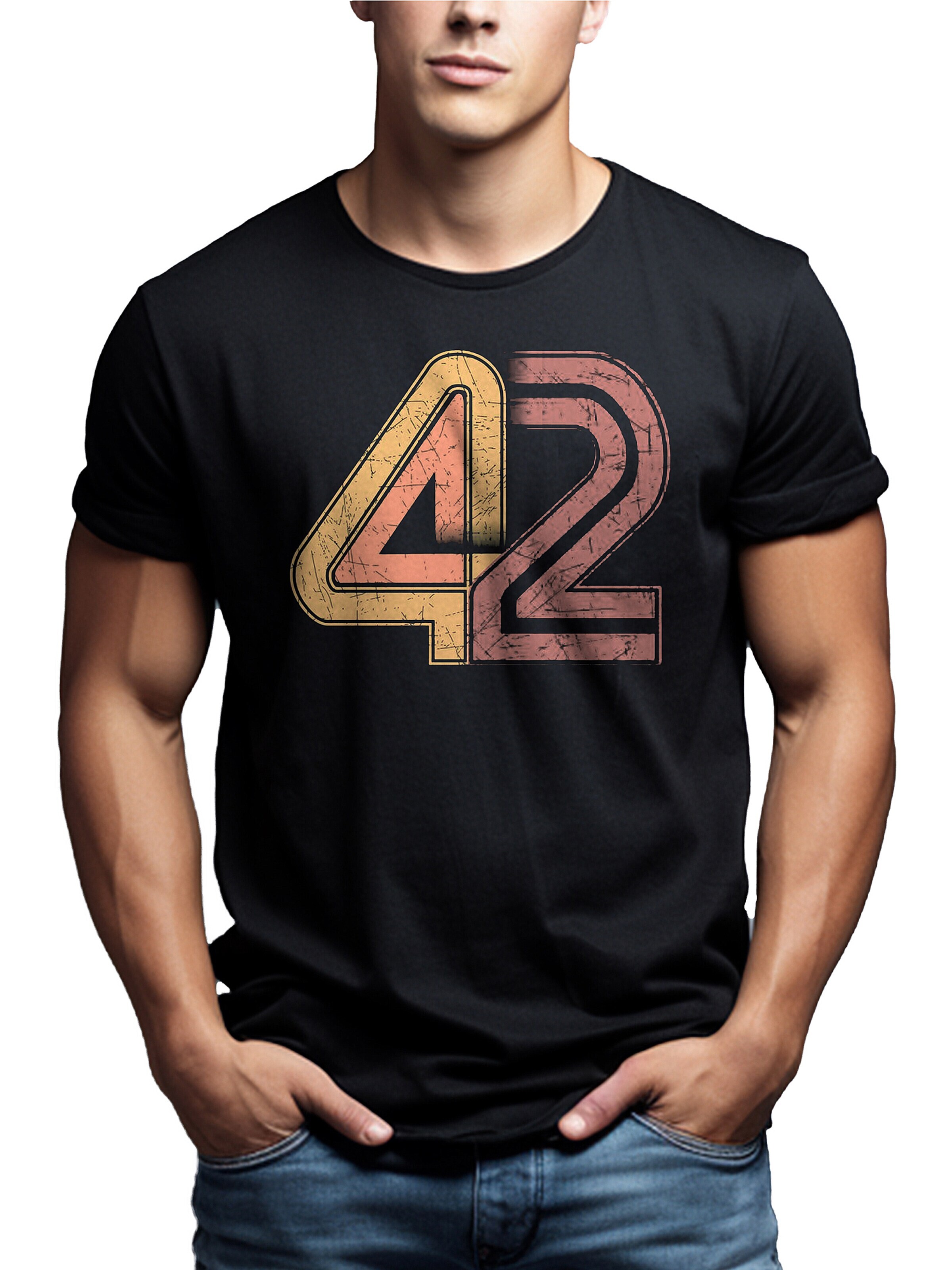 MAKAYA Shirt '42 The Answer' in Black: front