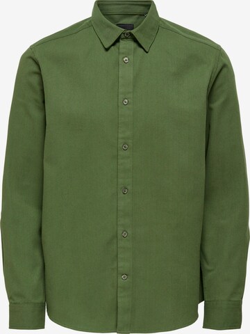 Only & Sons Regular fit Overhemd 'WES' in Groen: voorkant