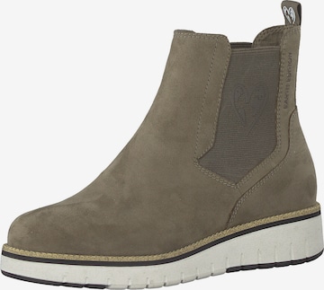 Earth Edition by Marco Tozzi Chelsea Boots in Beige: front