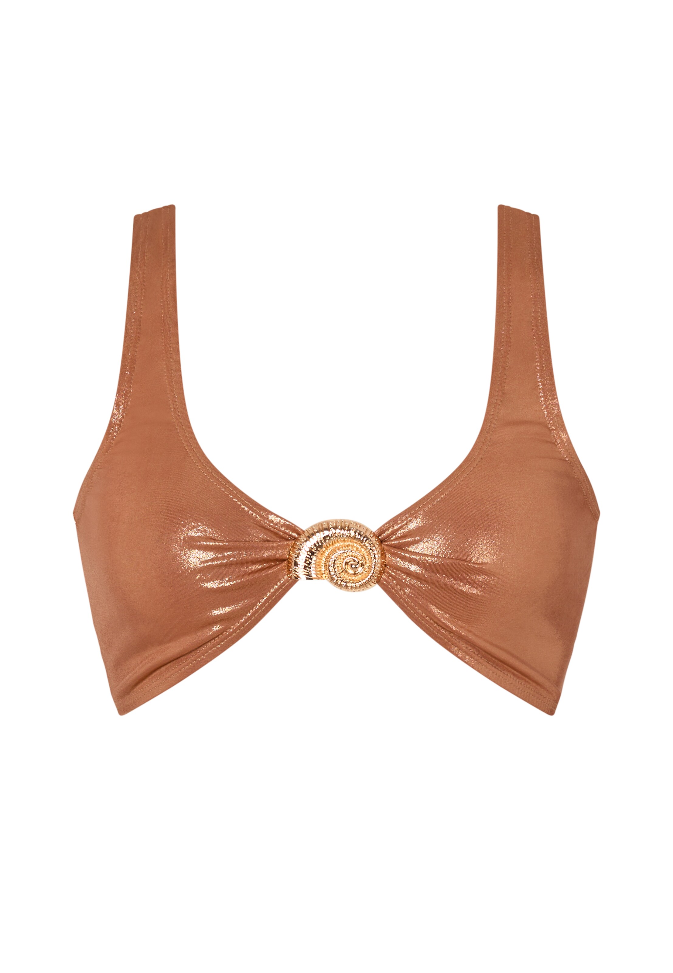 Moda Minx Bikinitop 'Nautilus Shell' in de kleur Brons, Productweergave
