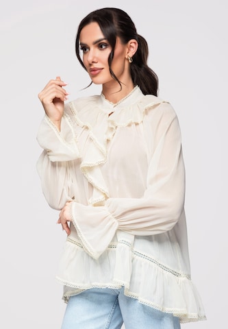 Ombre Blouse in Beige