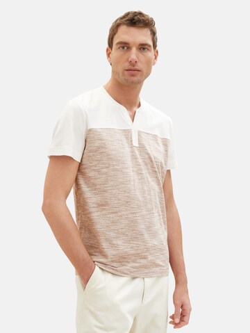 TOM TAILOR T-Shirt 'Serafino' in Beige